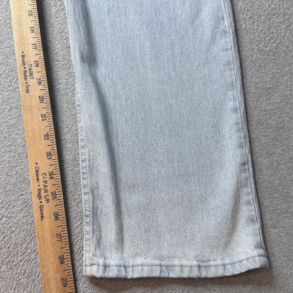 Wrangler Jeans Mens 46x30 Light Wash Straight Leg Denim Stretch Blue 97FPVVB - Picture 8 of 9